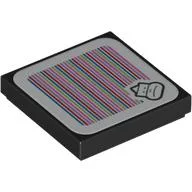 Tile 2 x 2 with Sumo Bro and Barcode Print (Sticker) / Black