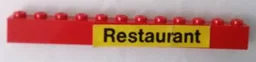 Stickered Assembly 12 x 1 x 1 with 'Restaurant' Pattern (Sticker) - Set 148