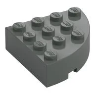 Brick Round Corner 4 x 4 Full Brick / Dark Gray