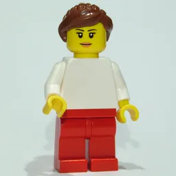 White Torso, Red Legs, Dark Brown Hair