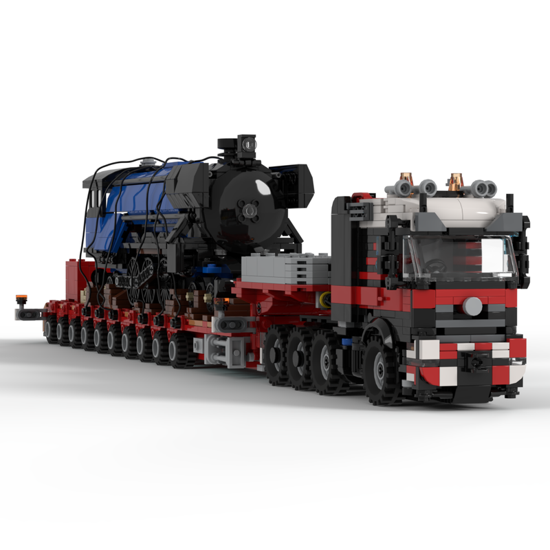 Lego 8x4 Semi-Tractor with 10-Axle STZ Extendable Low-Loader
