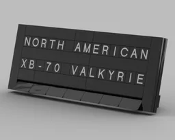 Nameplate for the North American XB-70 Valkyrie model