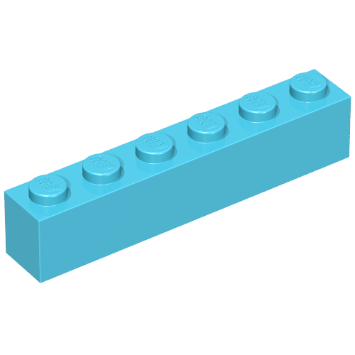 Lego Brick 1 x 6 / Maersk Blue