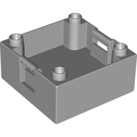 Lego Duplo Container Box 4 x 4 with Studs on Corners / Light Bluish Gray