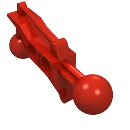 Large Figure Skeletal, Limb, Angular, 2 x 7 with 2 Ball Joints / Red