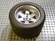 Wheel 62mm D. x 46mm Technic Racing Large, with Black Tire Technic Racing Large (22969 / 32296) / Metallic Silver