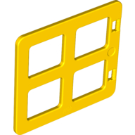 Lego Duplo Door / Window with Four Equal Square Cornered Panes / Yellow