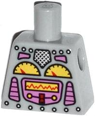 Lego Torso Robot with Silver Rivets, Yellow Gauges, Dark Pink Screen Pattern