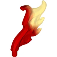 Wave / Flame Rounded Wing Shaped with Bar with Marbled Trans Yellow Pattern / Trans-Red