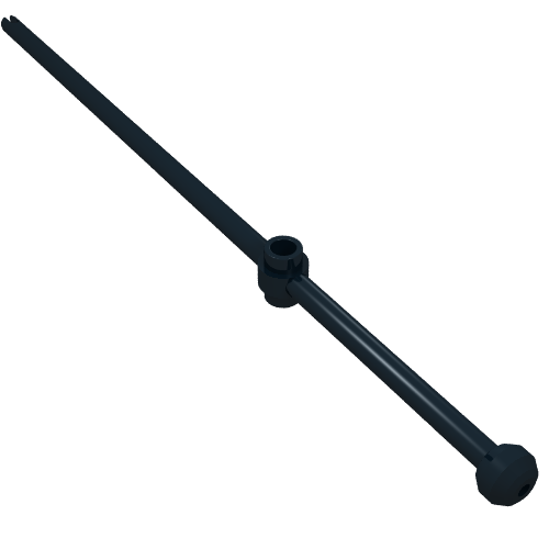 Lego Bar 16L with Open Stud, Towball, and Slit [aka Windsurfer Mast] / Black