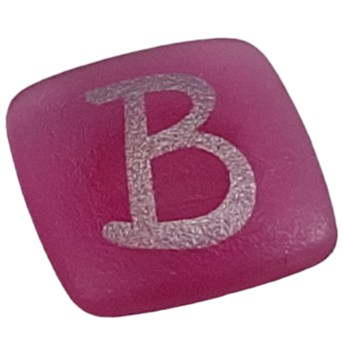 Lego Clikits Icon, Square 2 x 2 Small with Pin and Silver 'B' Print