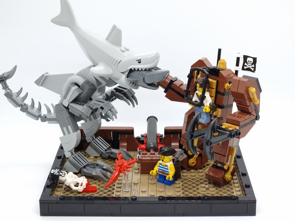 Lego Pirate Loader Versus Xenoshark Display
