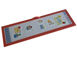 Scala Cupboard Door Large with Grille, Blackboard, Butterfly, Envelopes, Baby, Teddy Bear, Carrot, and Fish Pattern (Stickers) - Set 3243 / Salmon
