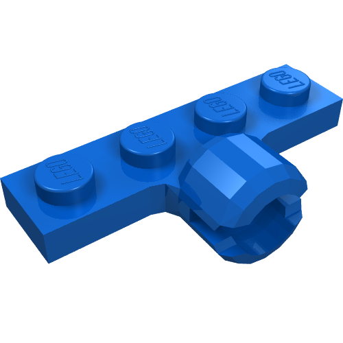Lego Plate Special 1 x 4 with Towball Socket, Long, 2 Slots / Blue