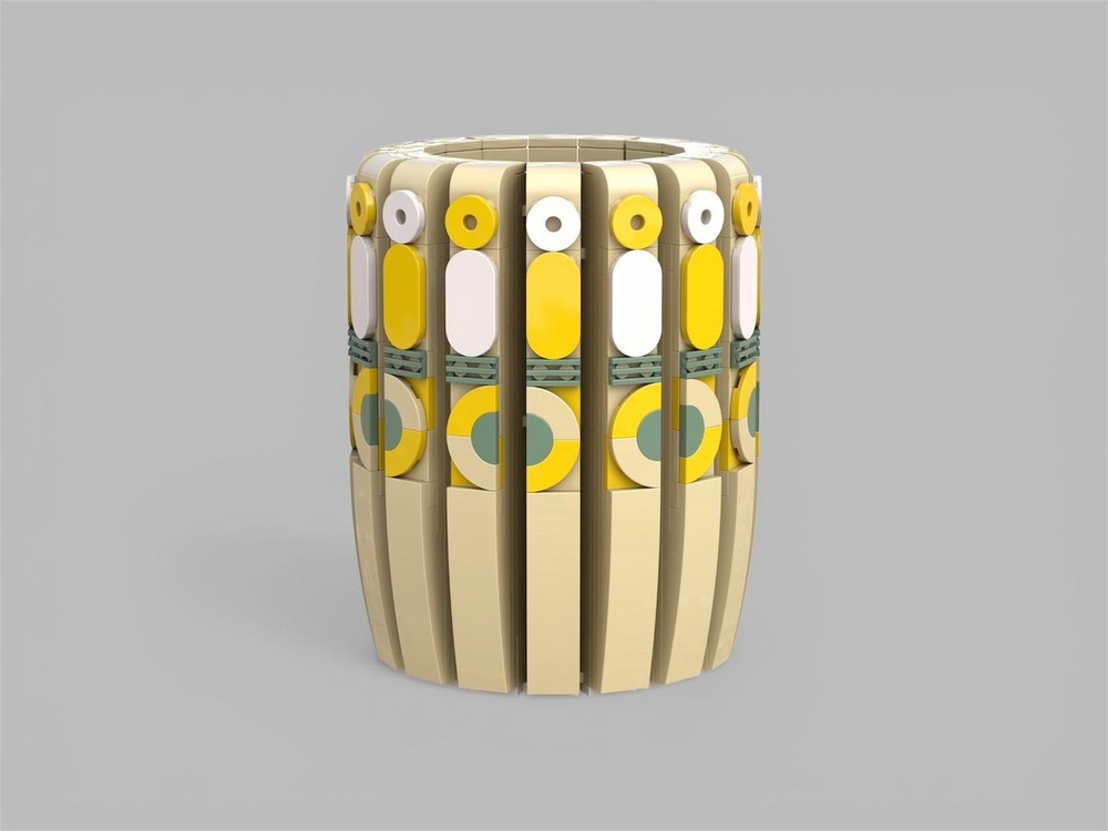 Lego Botanical Vase 2 - Tan, Yellow, White, Sand Green