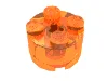 Brick Round 2 x 2 with Axle Hole / Trans-Orange