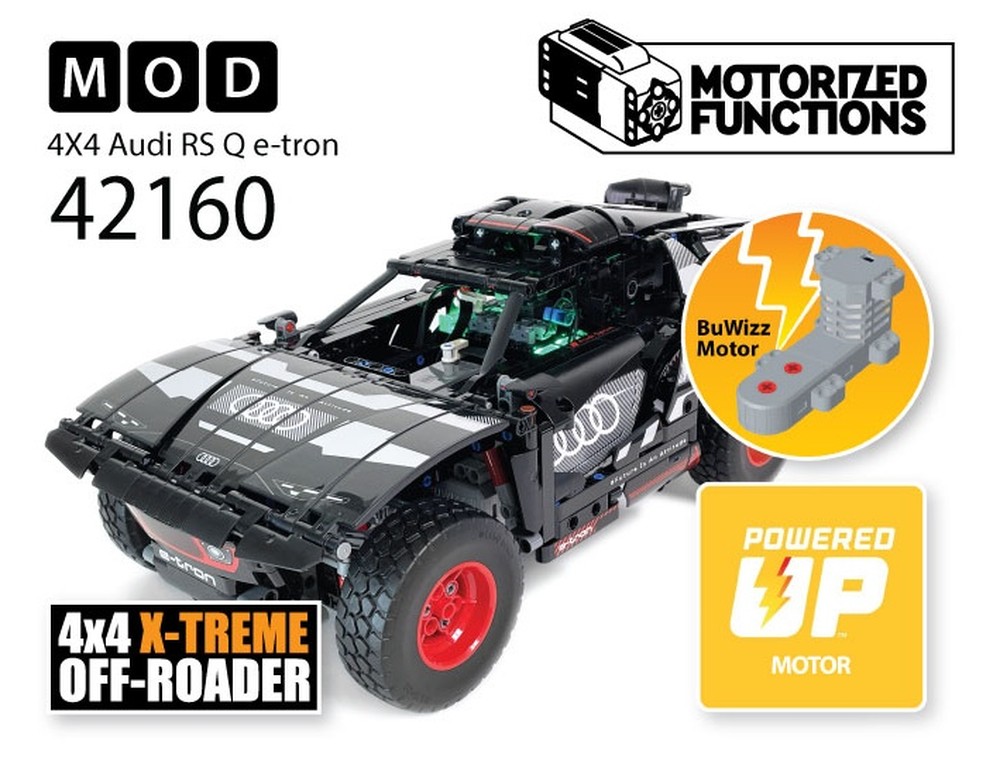Lego 42160 Audi RS Q e-tron RC MOD for Powered Up & BuWizz Mortors