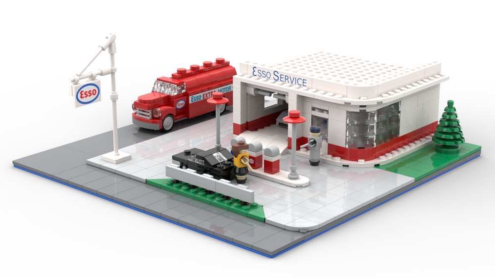 Lego Homage to set 310 - Esso Filling Station