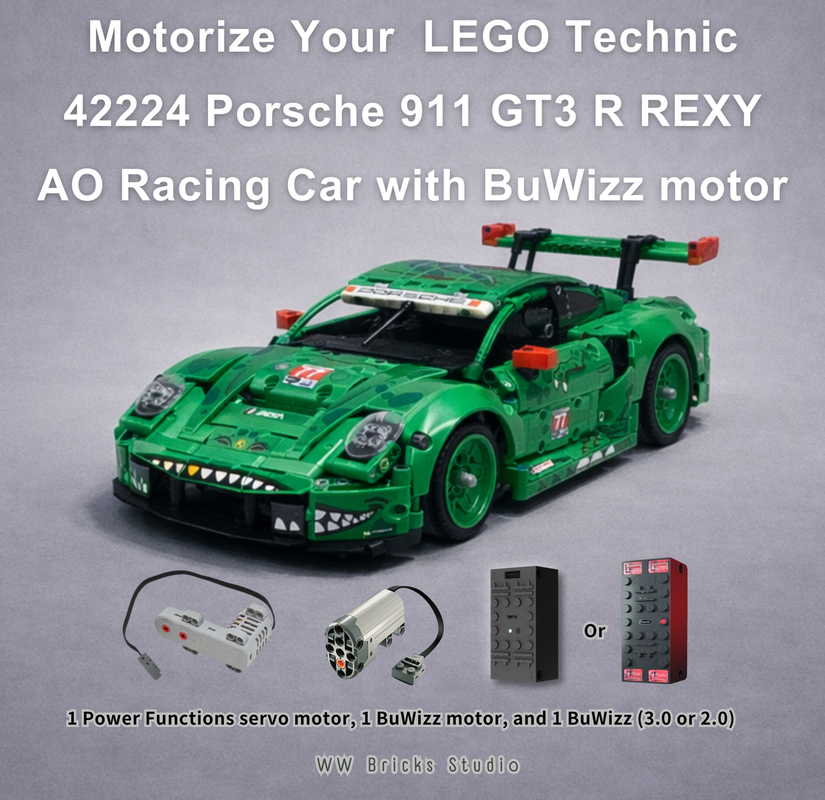 Lego [BuWizz motor] LEGO Technic 42224 Porsche 911 GT3 R REXY AO Racing Car