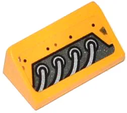 Slope 30 1 x 2 x 2/3 with 4 Silver Cables Pattern Model Right Side (Sticker) - Set 70129