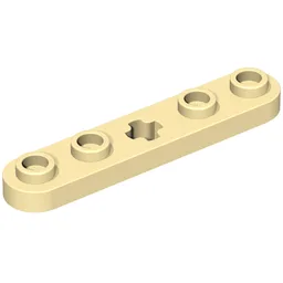 Technic Plate 1 x 5 with Smooth Ends, 4 Studs and Centre Axle Hole / Tan