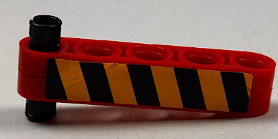 Lego Stickered Assembly 5 x 1 x 1 with Black and Yellow Danger Stripes Pattern (Sticker) - Set 8283