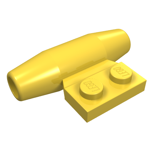 Lego Engine - Smooth, Small 1 x 2 Side Plate [No Axle Holders] / Yellow