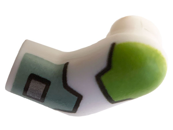Lego Arm, Left with Lime and Sand Green Armor Pattern