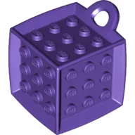 Die - 6 Sided with 3 x 3 Centre Studs, and Ring (DOTS) / Dark Purple