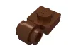 Plate Special 1 x 1 with Clip Light, Bar Hole [Thick Ring] / Reddish Brown