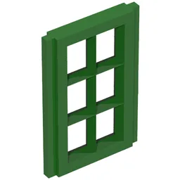 Window Pane 1 x 2 x 3 for Slotted Bricks / Vintage Green