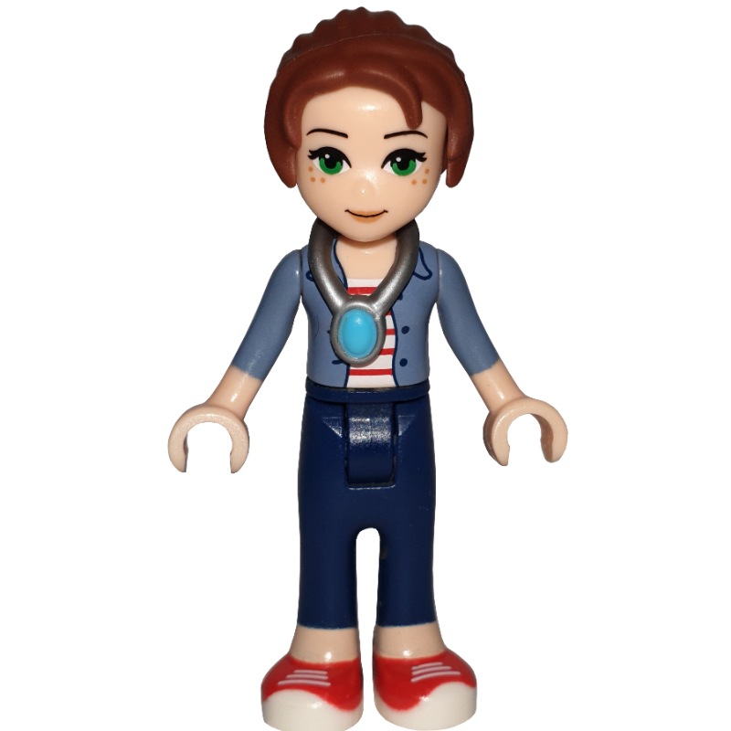 Lego Emily Jones with Sand Blue Jacket and Necklace