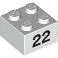 Brick 2 x 2 with Black "22" Print