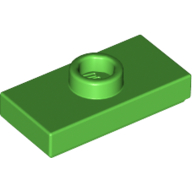 Lego Plate Special 1 x 2 with 1 Stud with Groove and Inside Stud Holder (Jumper) / Bright Green