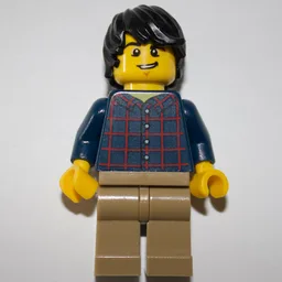 Dark Blue Torso, Dark Tan Legs, Black Hair
