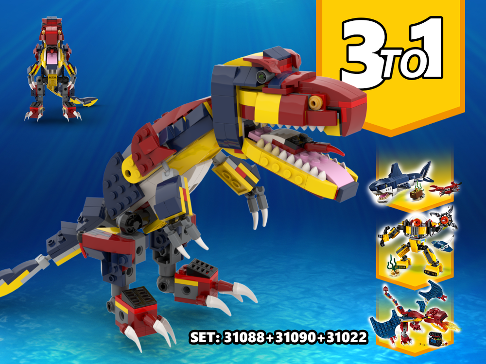 Lego 3 TO 1 Dinosaur Alternative Build | Build from set 31090 + 31088 + 31102