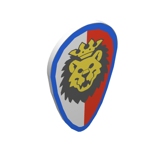 Lego Shield Ovoid with Royal Knights Lion Head Print / White