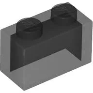 Brick 1 x 2 without Bottom Tube / Trans-Black