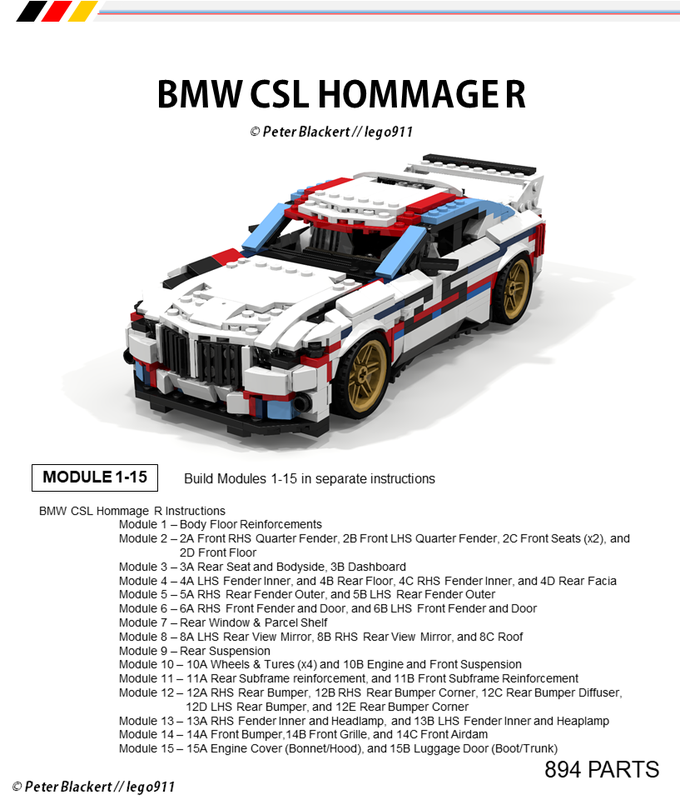 Lego BMW CSL Hommage R - 1:21 Miniland - Advanced