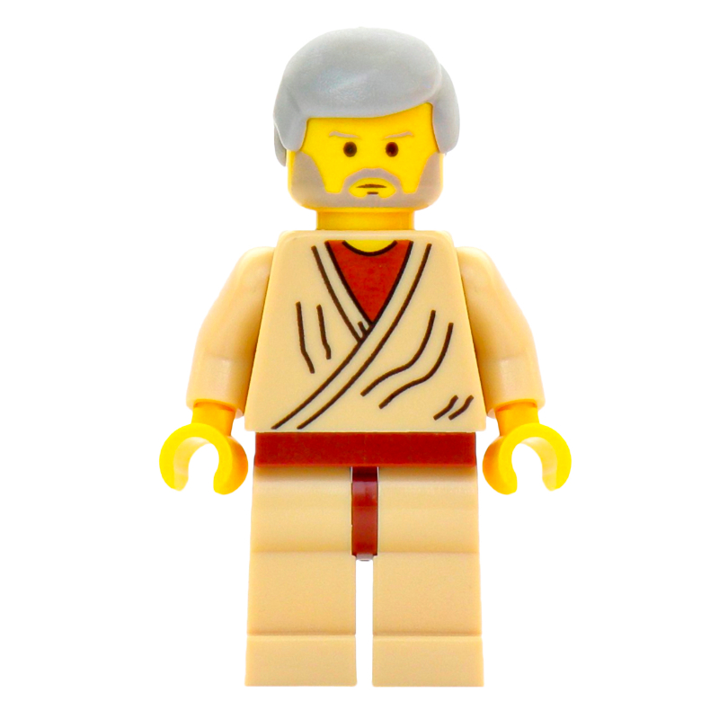 Lego Obi-Wan Kenobi, Old, Yellow Skin, Light Bluish Gray Hair (3626c Head) (20th Anniversary)