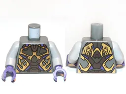 Torso Alien with Gold, Dark Brown and Dark Purple Armor Pattern / Light Bluish Gray Arms / Dark Purple Hands