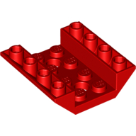 Lego Brick Sloped Inverted 45° 4 x 4 Double with 4 x 2 Recessed, 2 Holes / Red