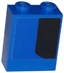 Brick 1 x 2 x 2 with Inside Stud Holder with Curved Thick Black Stripe Pattern Model Right Side (Sticker) - Set 75875