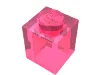 Brick 1 x 1 / Glitter Trans-Dark Pink
