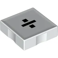 Duplo Tile 2 x 2 with '÷' Print / White