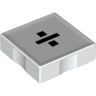 Lego Duplo Tile 2 x 2 with '÷' Print / White