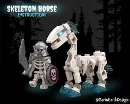 Skeleton Horse Instructions - Castle Dark Fantasy Halloween Dnd Moc