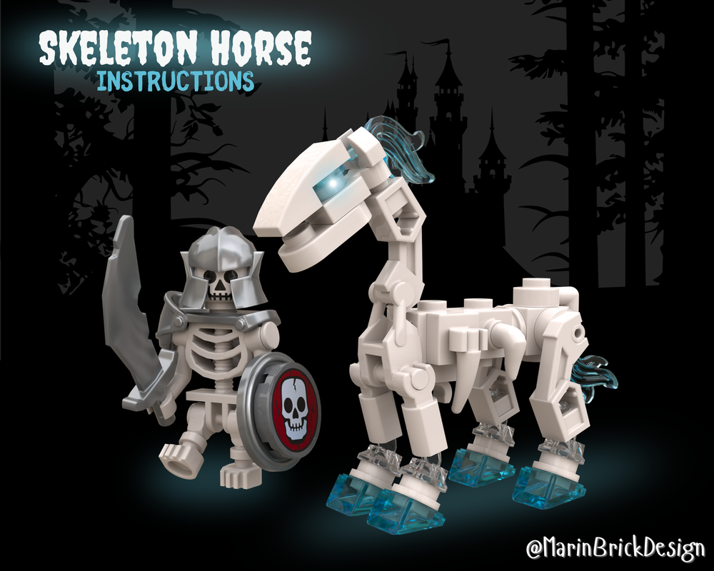 Lego Skeleton Horse Instructions - Castle Dark Fantasy Halloween Dnd Moc
