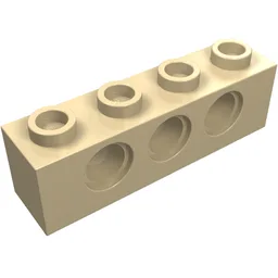 Technic Brick 1 x 4 [3 Pin Holes] / Tan