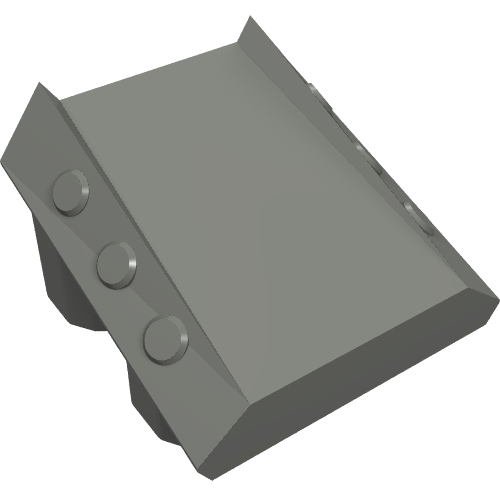Lego Brick Sloped 2 x 2 No Studs, with 3 Side Pistons Raised Edges / Dark Bluish Gray
